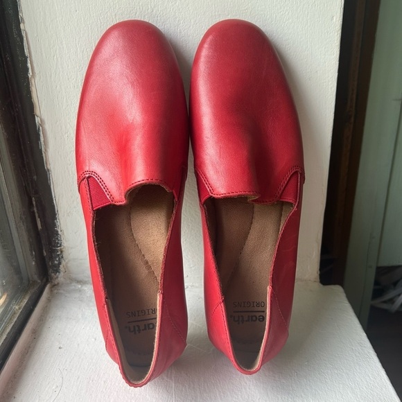 Earth Origins Shoes - Earth Origins Red Leather Loafer Shoes Women Size 7 NWOT
